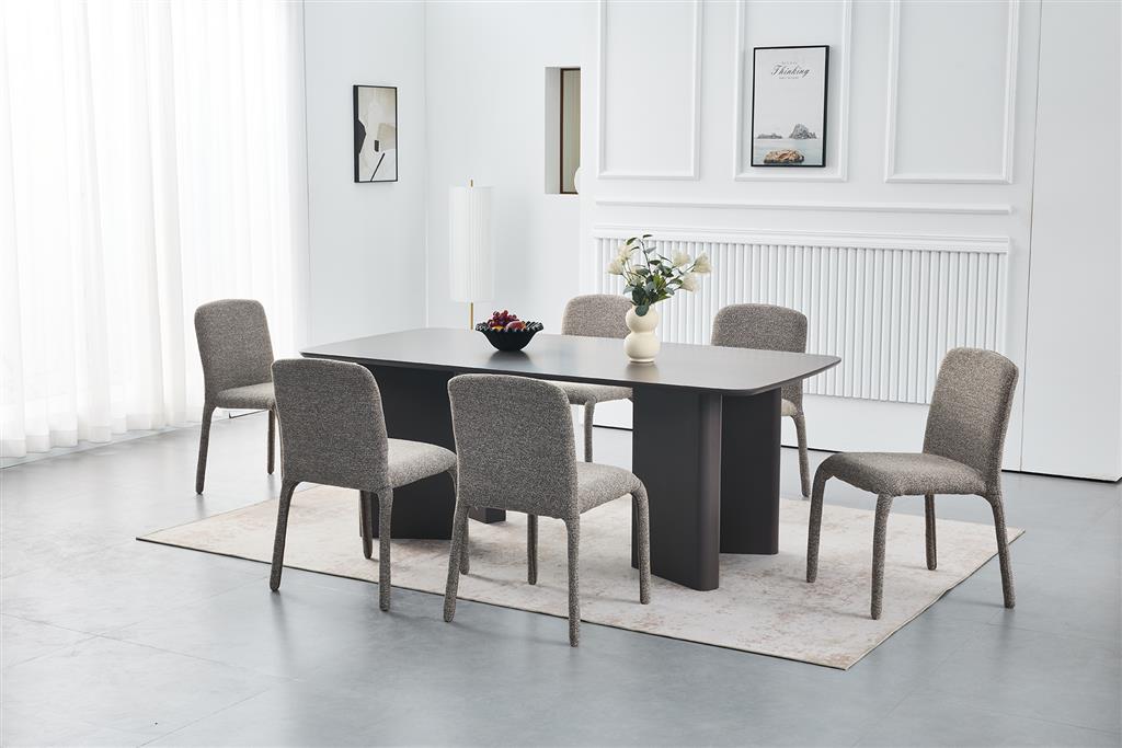 Vela 7 Piece Dining Set - Aubergine