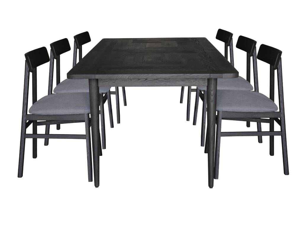 Obsidian Parquet 7 Piece Dining Set 180cm - Black
