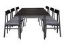 Obsidian Parquet 7 Piece Dining Set 180cm - Black