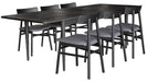 Obsidian Parquet Extension Dining Set - Black
