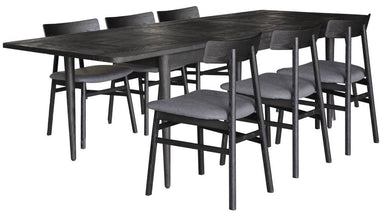 Obsidian Parquet Extension Dining Set - Black