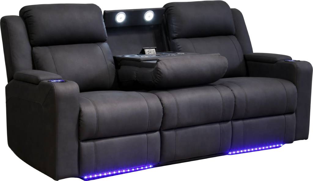 Academy Fabric 3-Seater Lounge with Multifunctional Tray