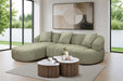 Aubrey Curved Fabric Sofa with Left Chaise - Pistachio