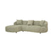 Aubrey Curved Fabric Sofa with Left Chaise - Pistachio
