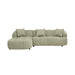 Aubrey Curved Fabric Sofa with Left Chaise - Pistachio