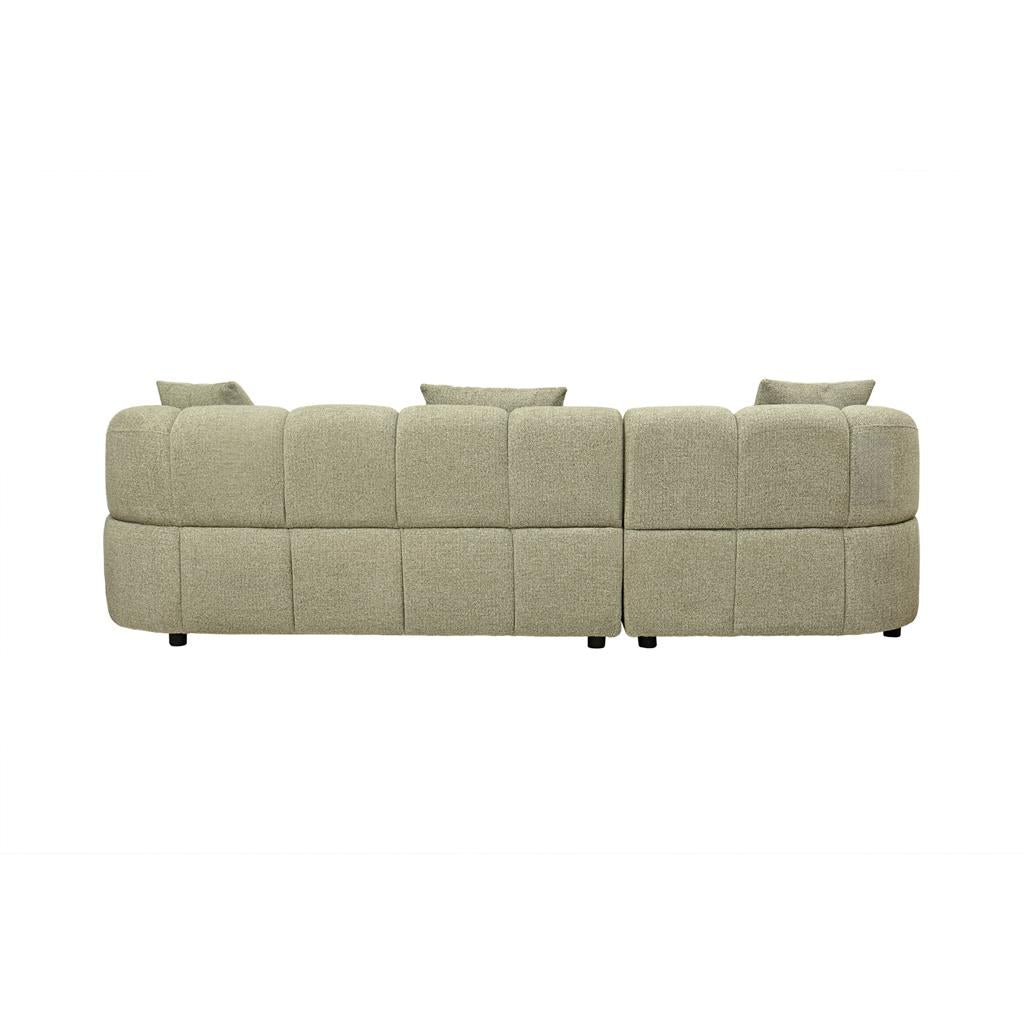 Aubrey Curved Fabric Sofa with Left Chaise - Pistachio