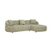 Aubrey Curved Fabric Sofa with Right Chaise - Pistachio