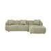 Aubrey Curved Fabric Sofa with Right Chaise - Pistachio