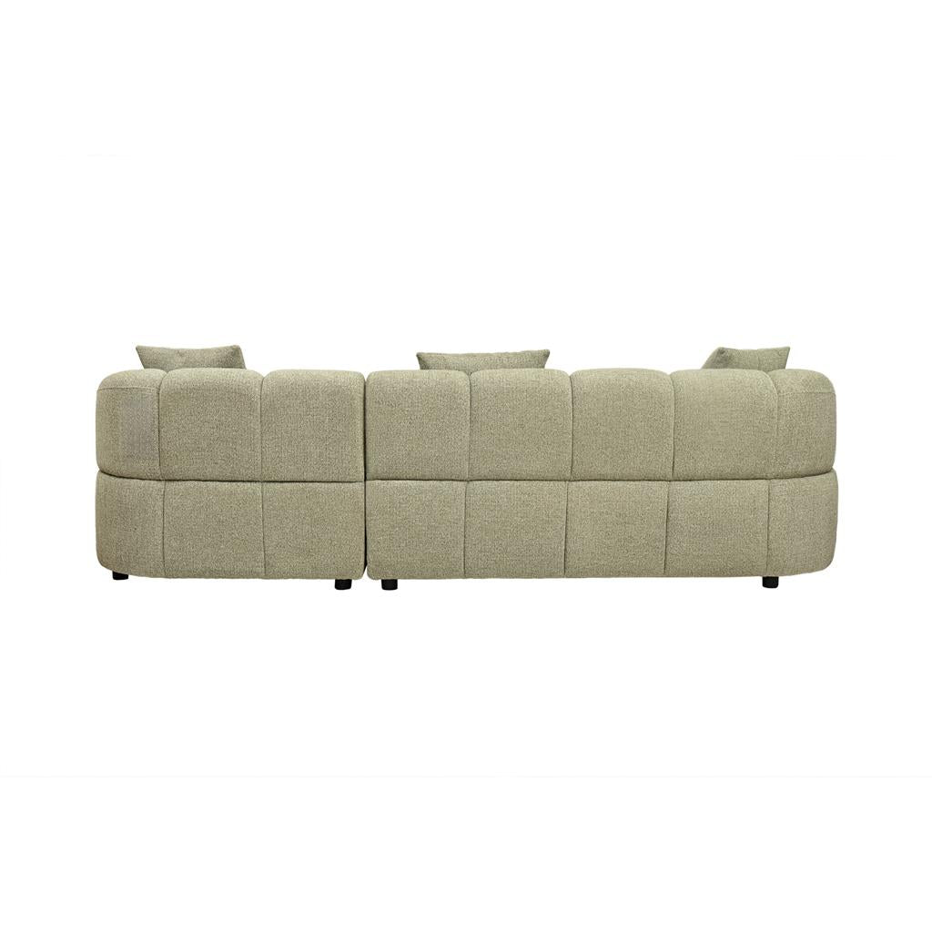 Aubrey Curved Fabric Sofa with Right Chaise - Pistachio