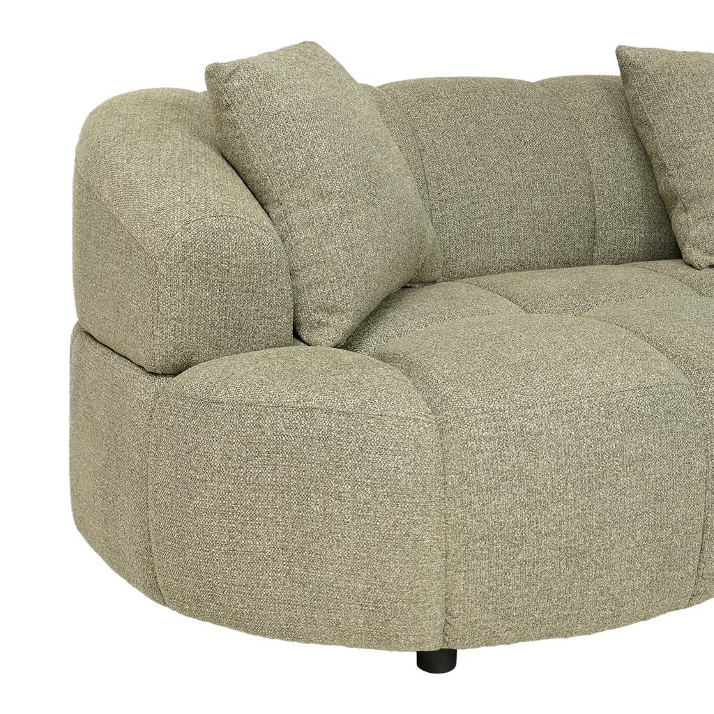 Aubrey Curved Fabric Sofa with Right Chaise - Pistachio