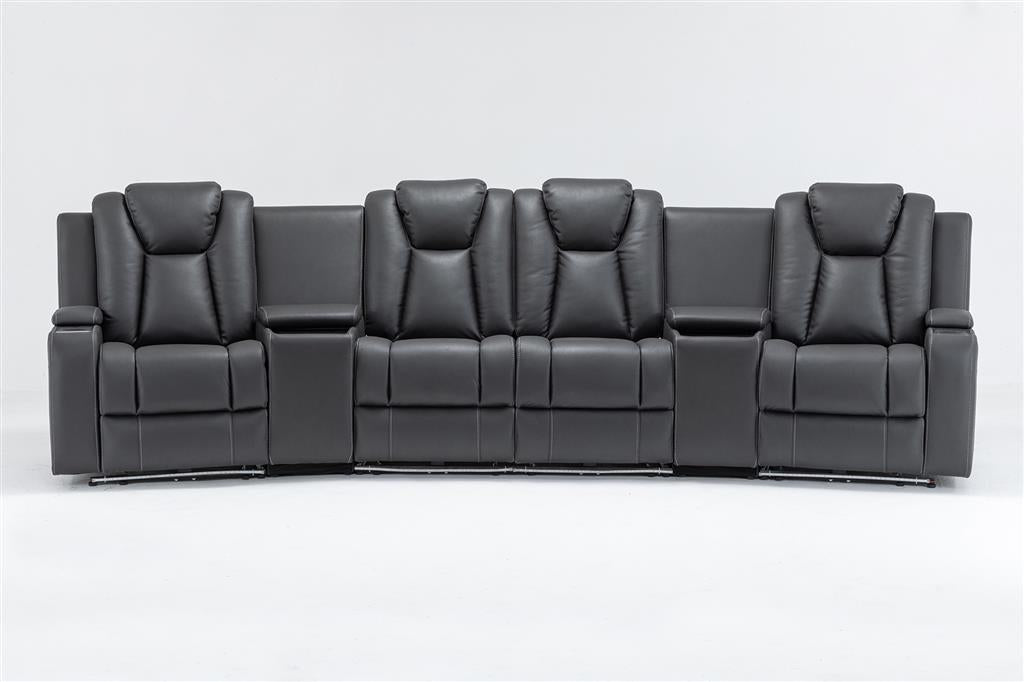 Regent 4 Seater Dual Motor Electric Home Theatre - Charcoal
