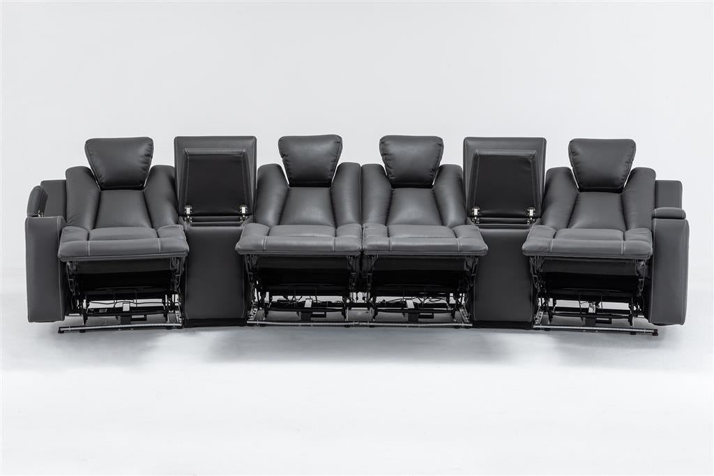 Regent 4 Seater Dual Motor Electric Home Theatre - Charcoal