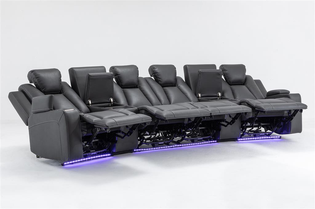 Regent 4 Seater Dual Motor Electric Home Theatre - Charcoal