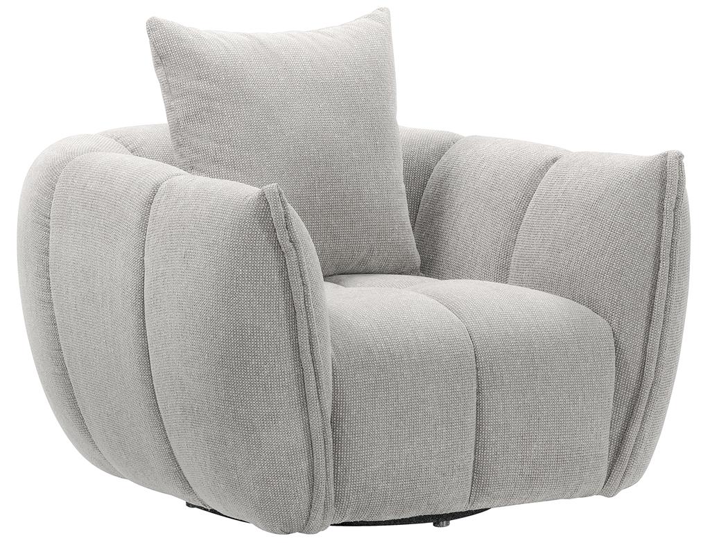 Aurelia Channelled Swivel Armchair - Cloud