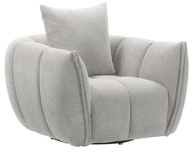 Aurelia Channelled Swivel Armchair - Cloud