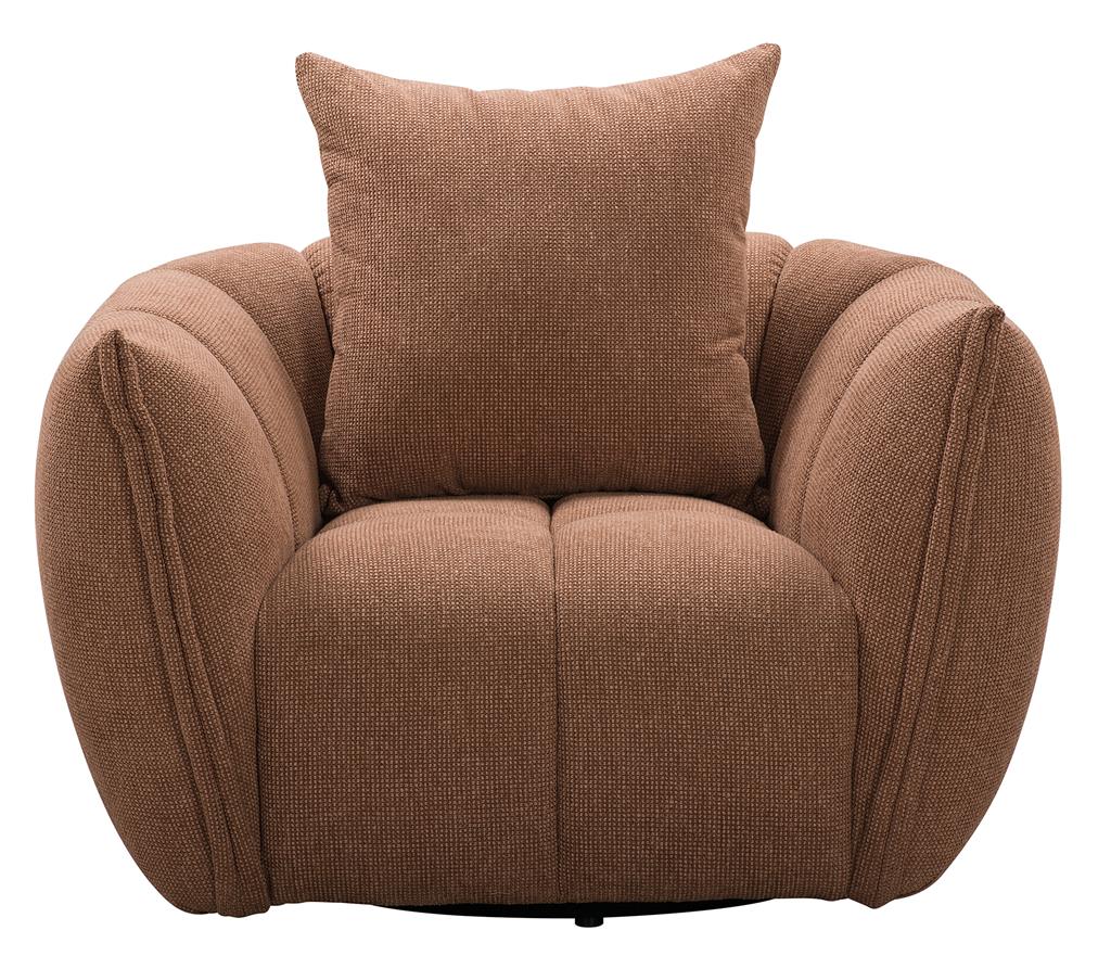 Aurelia Channelled Swivel Armchair - Cinnamon