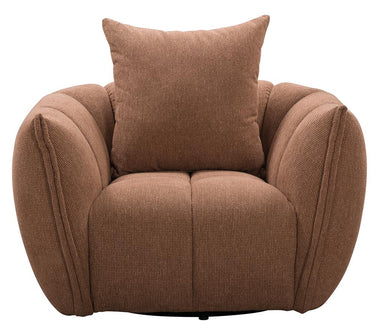 Aurelia Channelled Swivel Armchair - Cinnamon
