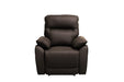 Halston Leather Electric Recliner Chair - Chocolate
