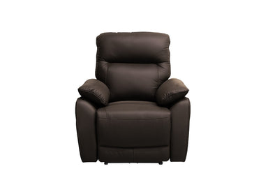 Halston Leather Electric Recliner Chair - Chocolate