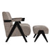 Demoria Fabric Armchair & Footstool Set - Fawn