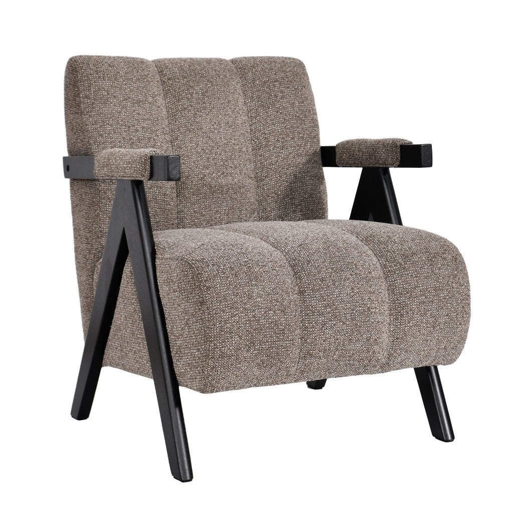 Demoria Fabric Armchair & Footstool Set - Fawn