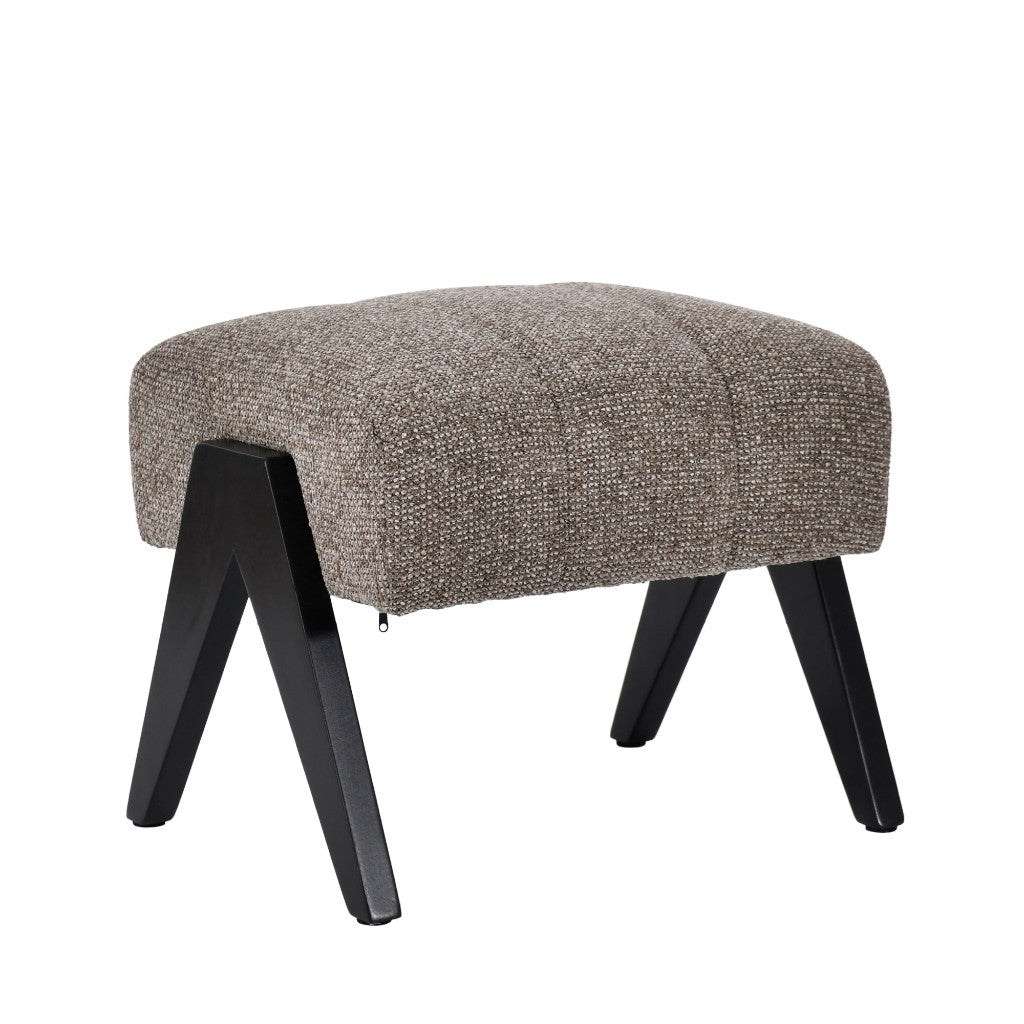Demoria Fabric Armchair & Footstool Set - Fawn