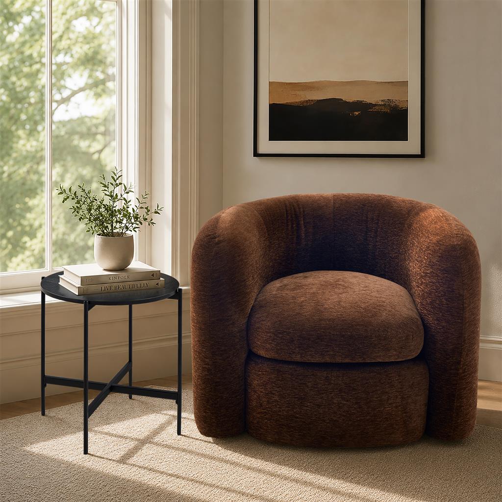Otis Curved Tub Armchair - Walnut