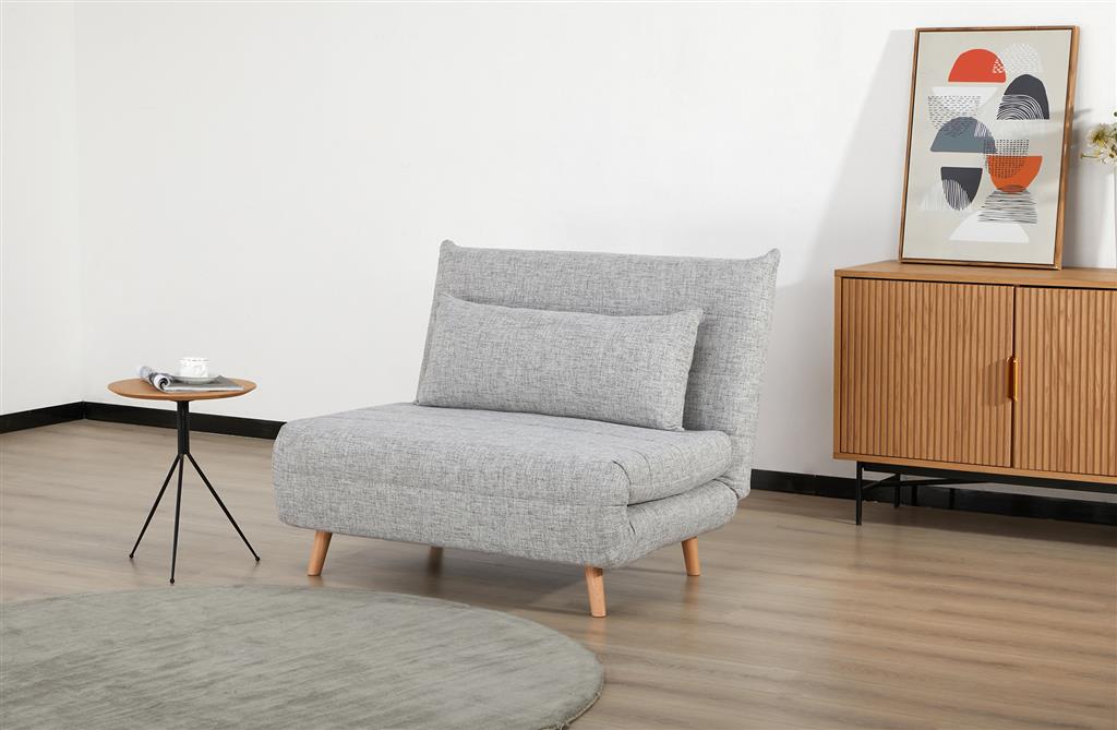 Juniper Single Fabric Sofa Bed - Light Grey