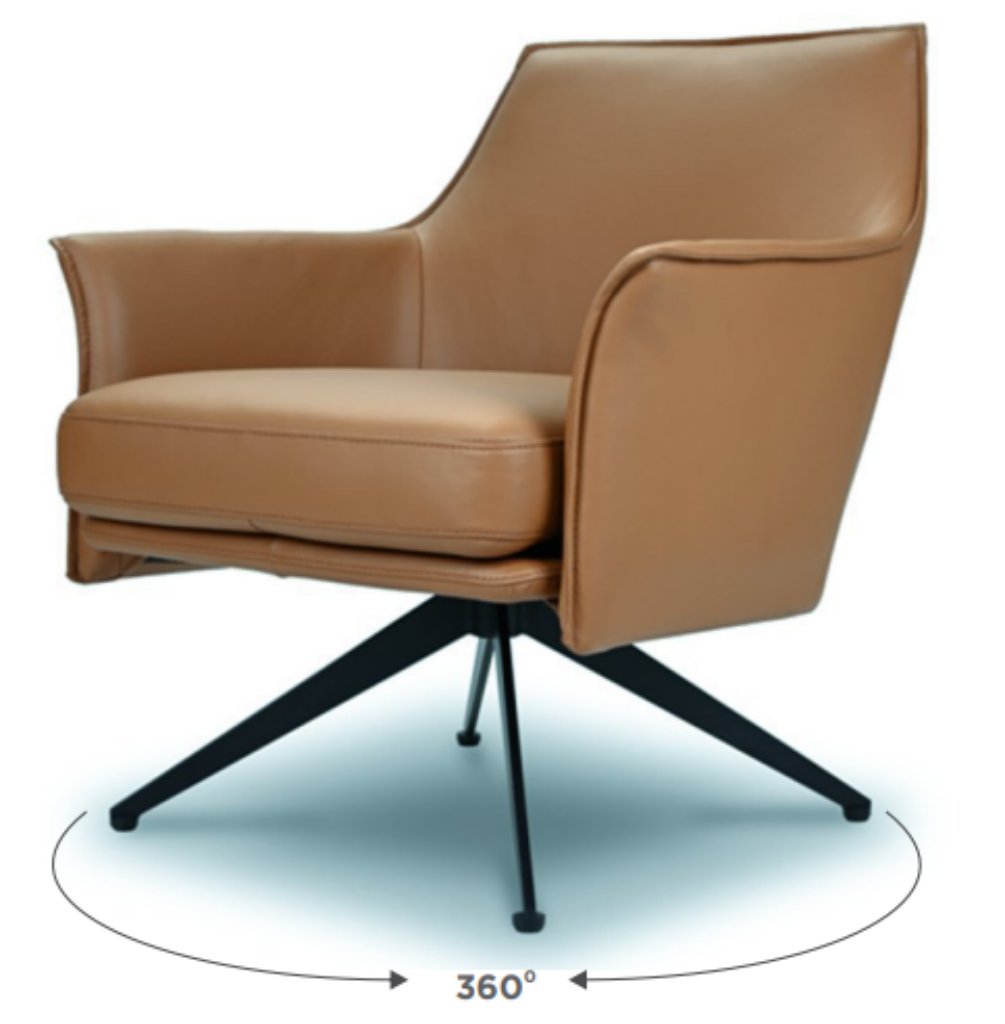 Baril Leather Swivel Chair