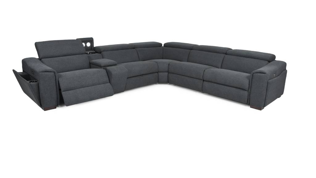 Blake Fabric Modular Corner Lounge Sofa With Electric Recliners - 4 Seater