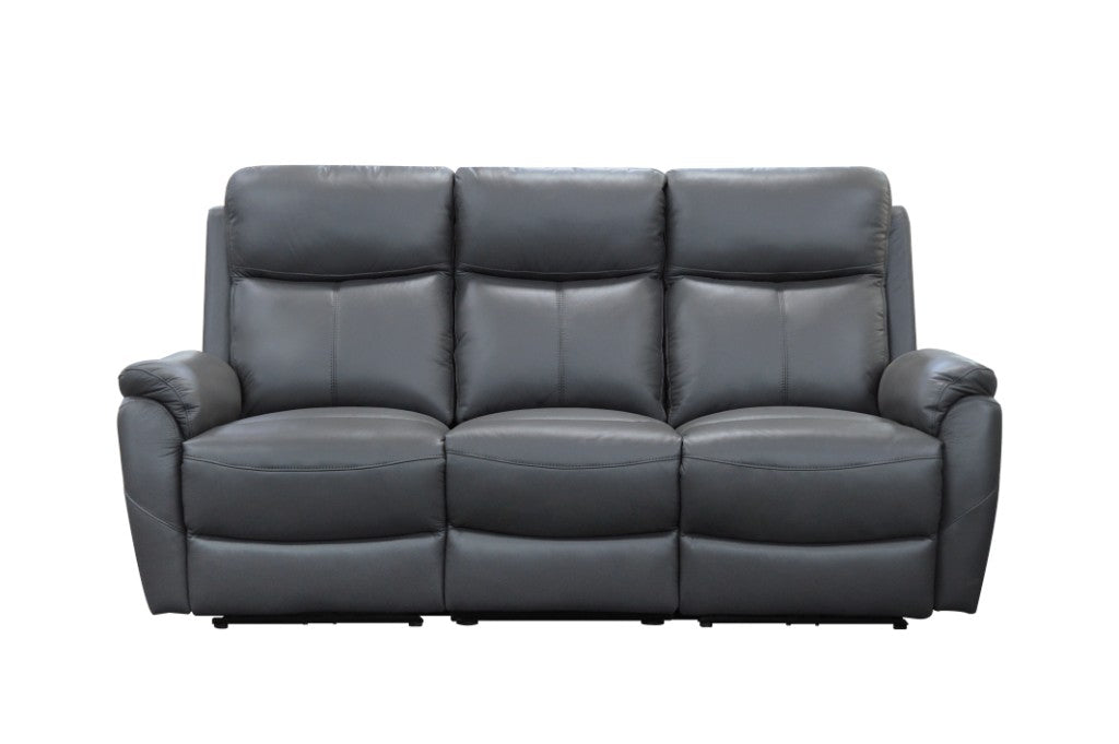 Camden Leather Electric Recliner Lounge Set - Gunmetal