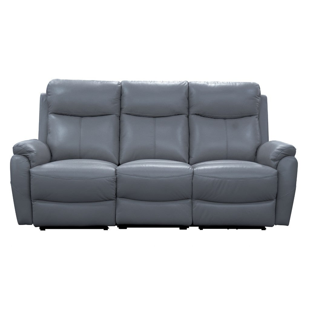 Camden Recliner Leather Sofa 3+1+1 Seater Electric Lounge Set - Gunmetal