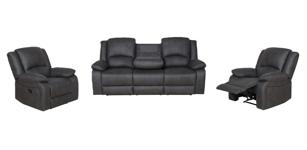 Captain 3 Piece Recliner Suite with Tray
