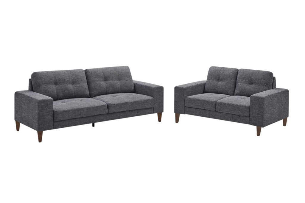 Vanja 3 + 2 Fabric Seater Sofa Set - Licorice