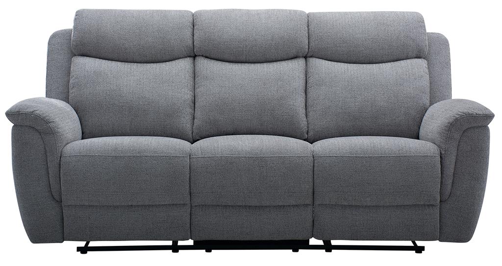 Dawson 3 Seater Manual Recliner with Drop-Down Tray - Steel