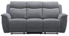Dawson 3 Seater Manual Recliner with Drop-Down Tray - Steel