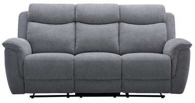 Dawson 3 Seater Manual Recliner with Drop-Down Tray - Steel