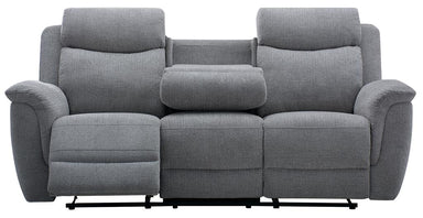 Dawson 3 Seater Manual Recliner with Drop-Down Tray - Steel