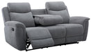 Dawson 3 Seater Manual Recliner with Drop-Down Tray - Steel