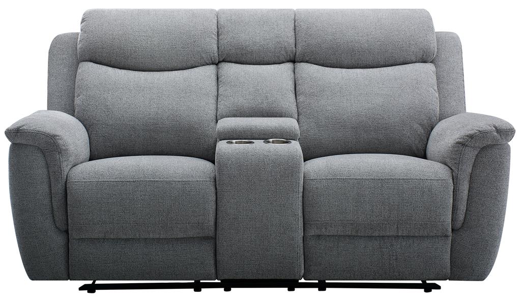 Dawson 2.5 Seater Manual Recliner with Console - Steel