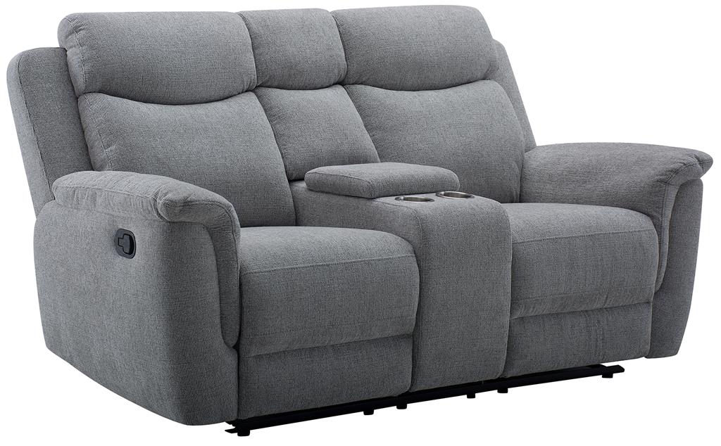 Dawson 2.5 Seater Manual Recliner with Console - Steel