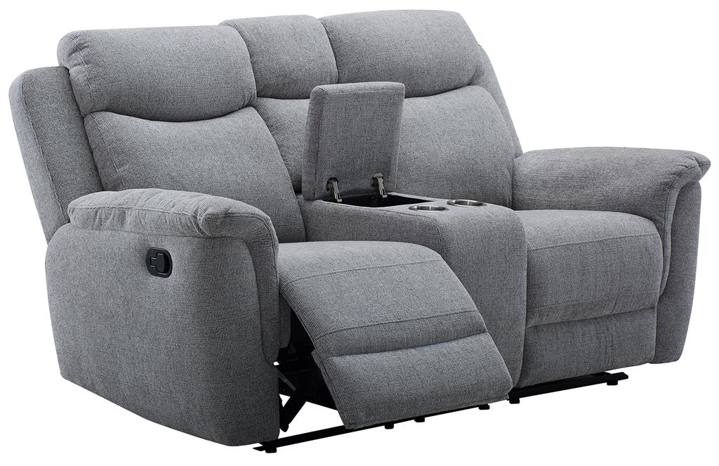 Dawson 2.5 Seater Manual Recliner with Console - Steel