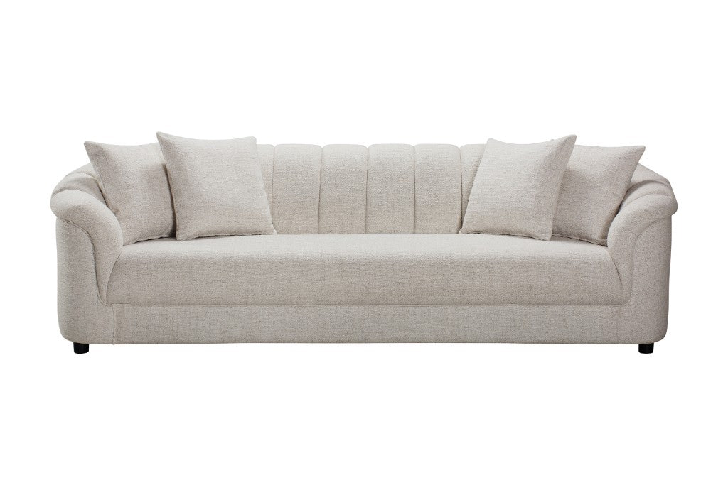 Easton Channelled 4 Seater Sofa - Beige