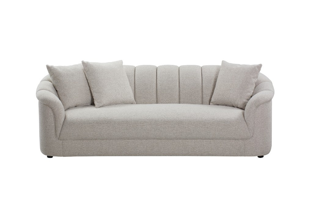 Easton Channelled 3 Seater Sofa - Beige