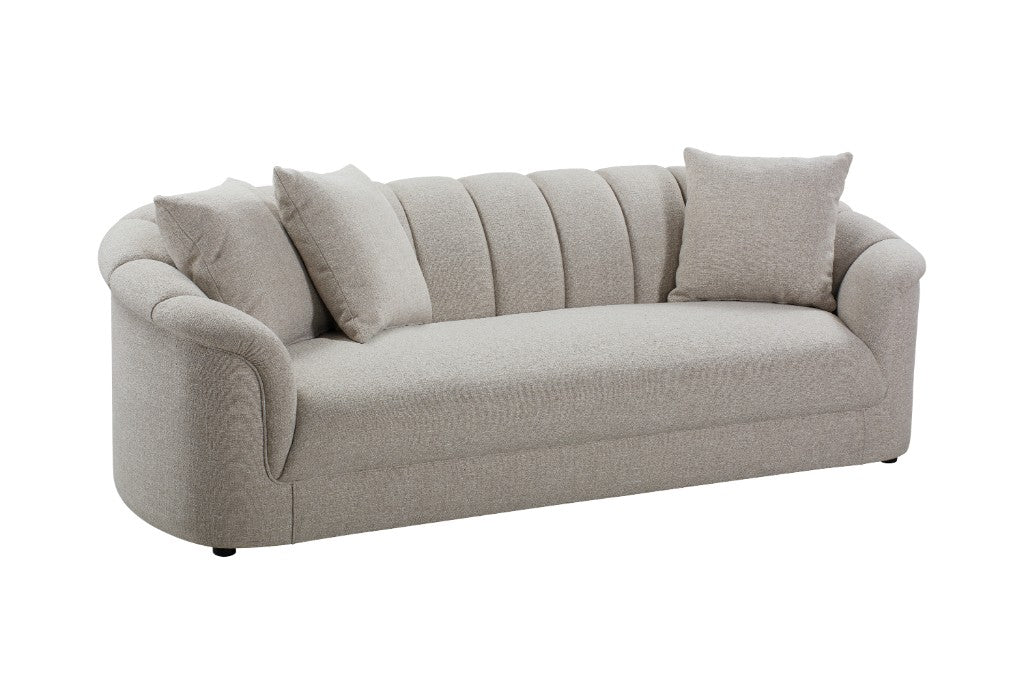 Easton Channelled 3 Seater Sofa - Beige