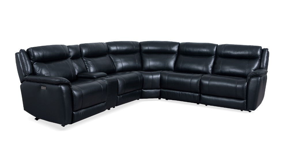 Edward Corner Modular Leather Lounge with Electric Recliners