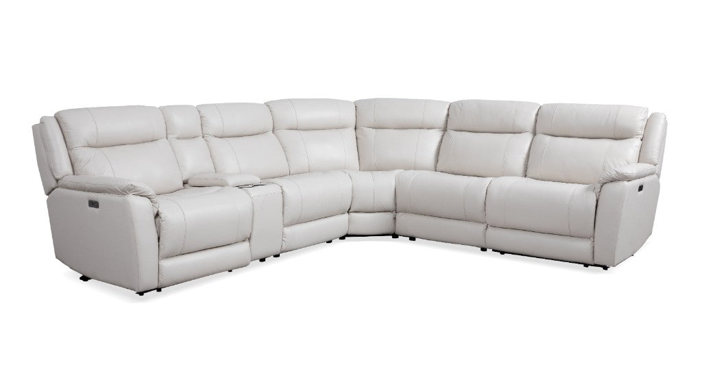 Edward Corner Modular Leather Lounge with Electric Recliners