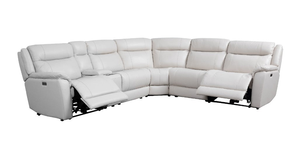 Edward Corner Modular Leather Lounge with Electric Recliners