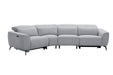 Lorenzo 4 Piece Corner Modular with Dual Motor Recliners - Light Grey