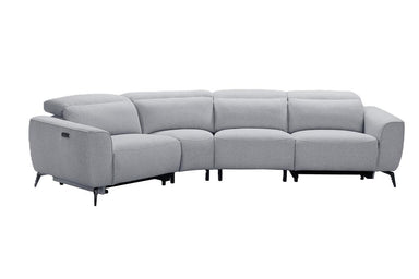 Lorenzo 4 Piece Corner Modular with Dual Motor Recliners - Light Grey